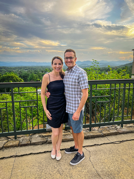 Christine and Tom Grove Park Inn sunset