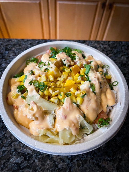 Yum takeout poke bowl
