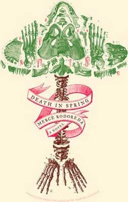 Death in Spring by Mercè Rodoreda book cover with pink ribbon going up a tree