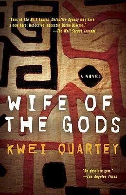 Wife of the Gods by Kwei Quartey book cover with arrow and patterns in black and red