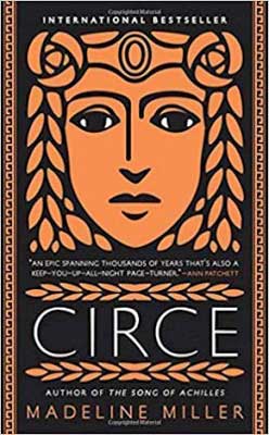 Circe by Madeline Miller book cover with orange face