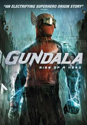 Gundala (2019) Indonesian movie cover with superhero man that looks like a fish with googles and fins at ears