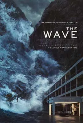 The Wave 2015 film poster with giant wave coming toward crashing building
