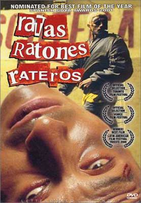 Ratas, ratones, rateros movie poster with head lying down and person standing in background