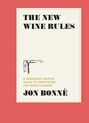 The New Wine Rules by Jon Bonné book cover with orange and beige background and sketched wine opener