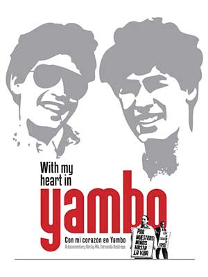 With My Heart in Yambo Movie Poster with two men one wearing sunglasses in black and white