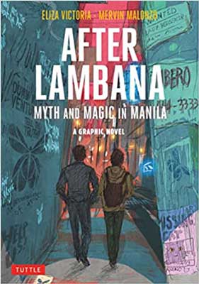 After Lambana by Eliza Victoria book cover with two people walking down street