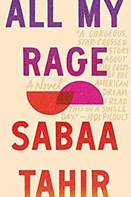 All My Rage by Sabaa Tahir book cover with half pink and red circles
