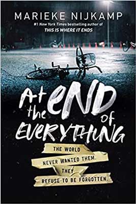 At the End of Everything by Marieke Nijkamp book cover with bike knocked over in dark