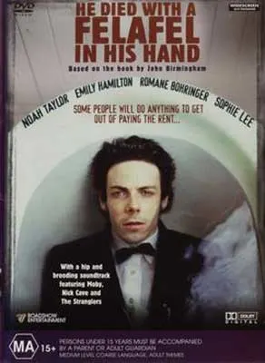 He Died With A Felafel In His Hand Movie Poster with person in black tux and tie