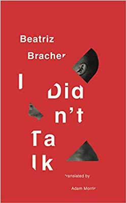 I Didn’t Talk by Beatriz Bracher book cover with red background and triangle shapes revealing a person