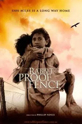 Rabbit Proof Fence Movie Poster with person holding a young child