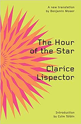 The Hour of the Star by Clarice Lispector book cover with orange and pink star on green background