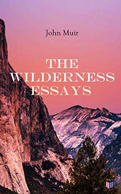 Wilderness Essays by John Muir book cover with mountains and pink sky