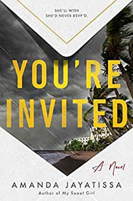 You're Invited by Amanda Jayatissa book cover with hotel in distance and gray sky