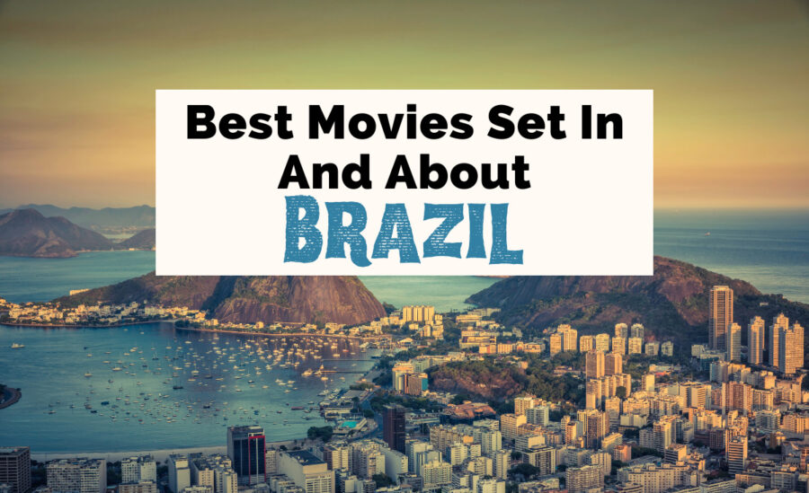 Best Movies About Brazil and Brazilian Movies with photograph of Rio from above with mountains, city, and water