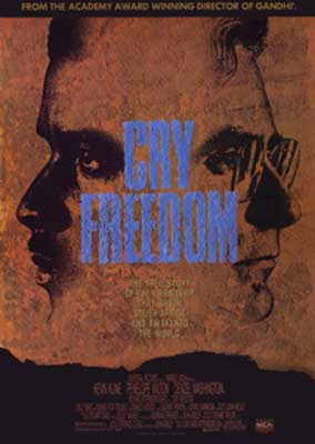 Cry Freedom Movie Poster with image of two sketched faces back to back