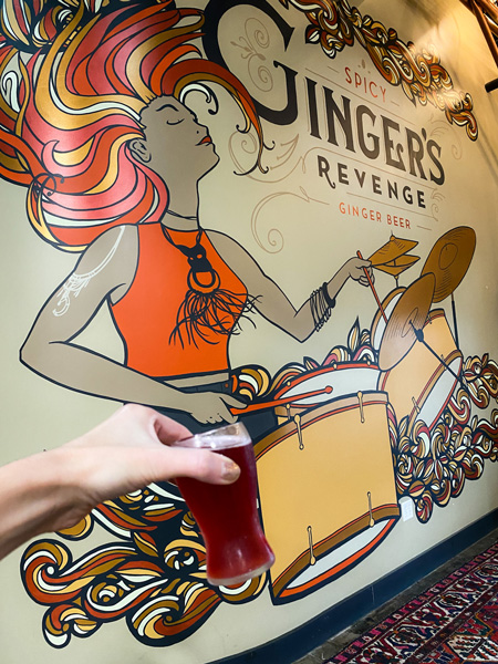 Gingers Revenge beer and mural