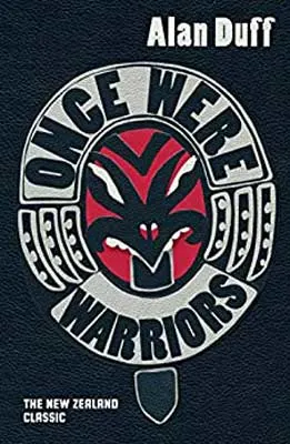 Once Were Warriors by Alan Duff book cover with red and black creature with eyes on black background