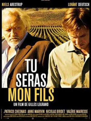 You Will Be My Son Movie Poster with older man and younger man with vineyard grapes in the background