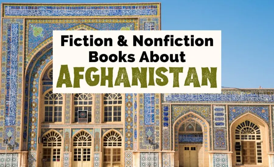 Books About Afghanistan with photo of blue and green tiled Herat Mosque