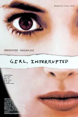 Girl Interrupted Movie Poster with white person with green eyes face up close