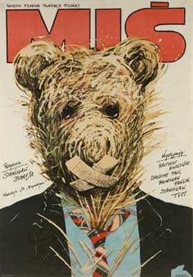 Mis Polish Film Poster with picture of brown teddy bear with tape in x over mouth