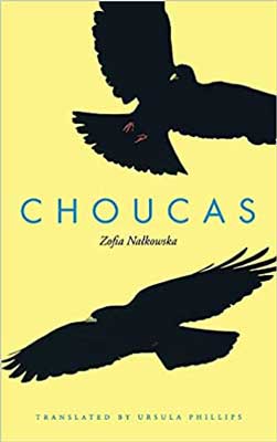 Choucas by Zofia Nałkowska book cover with black birds on pale yellow background