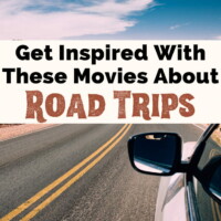 Movies About Road Trips with side of car with side mirror showing and open road surrounded by rocks and landscape