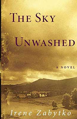 The Sky Unwashed by Irene Zabytko book cover with brown yellowish sky over city