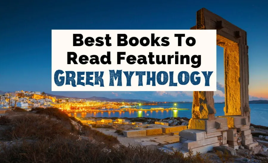 Best Greek Mythology Books with image of temple to Apollo on Greek island of Naxos
