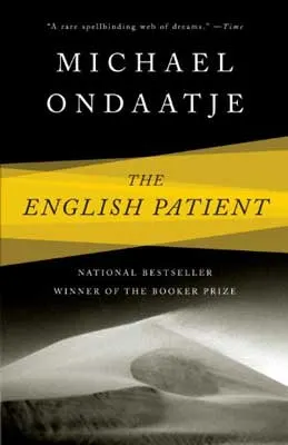 The English Patient by Michael Ondaatje book cover with image of dusty, blowing dirt mountain