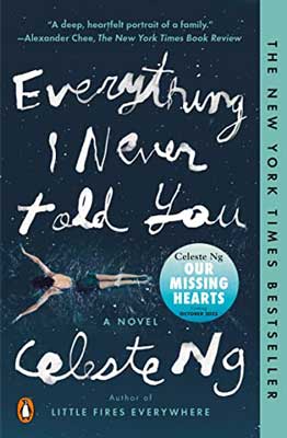 Everything I Never Told You by Celeste Ng book cover with person swimming in water