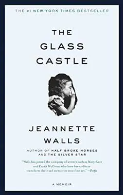 The Glass Castle by Jeannette Walls book cover with black and white image of young girl on white background