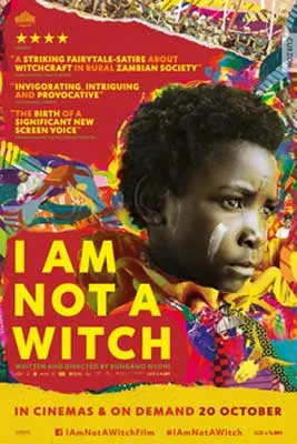 I Am Not a Witch Movie Poster with image of Black person's face with white paint on cheek