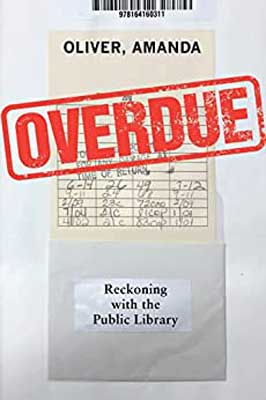 Overdue by Amanda Oliver book cover with old school due date card with dates and red overdue stamped across the top