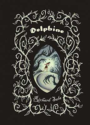 Delphine by Richard Sala book cover with person glowing walking on handlike wave