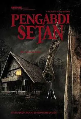 Satan's Slaves Movie Poster with house at night with one light on