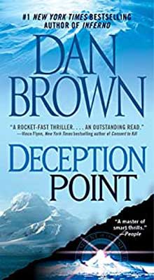 Deception Point by Dan Brown book cover with snowy mountains and blue sky
