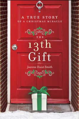 The 13th Gift by Joanne Huist Smith book cover with red door and white and green package out front