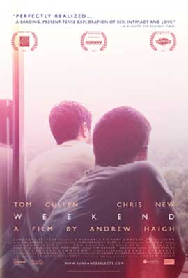 Weekend film poster with image of two people when their backs to the viewer