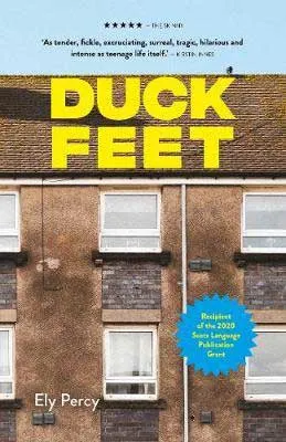 Duck Feet by Ely Percy book cover with facade of brown building and windows