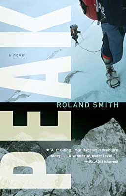 Peak by Roland Smith book cover with climbers headed up snow covered mountain