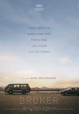 Broker Movie Poster with image of van on open road and mountains in the background