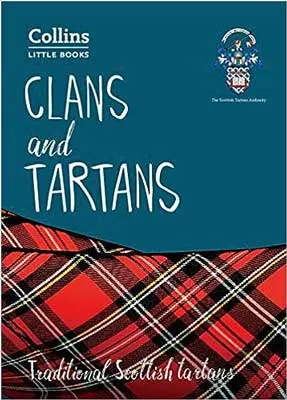 Clans and Tartans: Traditional Scottish Tartans by HarperCollins book cover with red and tan plaid fabric