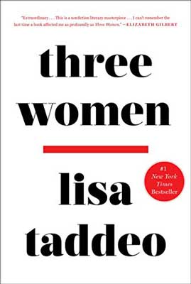 Three Women by Lisa Taddeo book cover with red line on white background