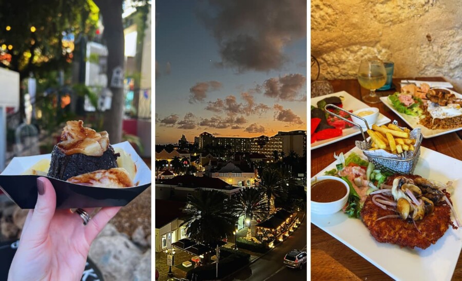 food and restaurants in Aruba photo collage