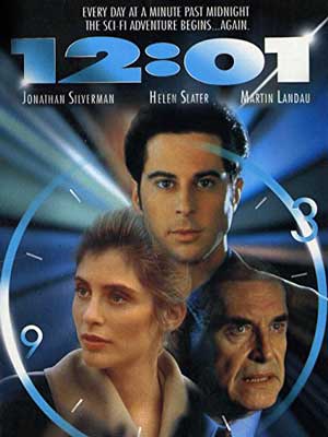 12-01 Movie Poster with three people's faces in blue circle with colorful rays behind them
