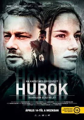 Hurok Film Poster with two people's faces back to back and person in between them