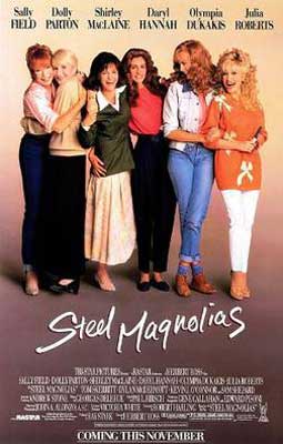 Steel Magnolias Movie Poster with group of people standing in row with arms around each other